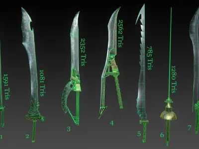 Royalty Swords Low-poly 3D model