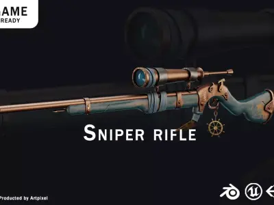 Sniper rifle Free low-poly 3D model