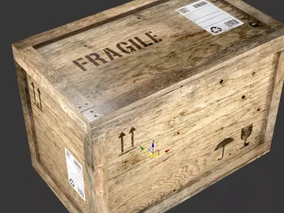 wooden crate PBR 4K Low-poly 3D model order