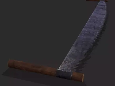 Two Man Logging Saw Low-poly 3D model