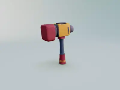 Hammer Game Weapon 3D model purchase