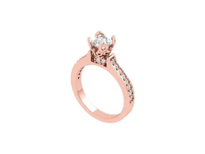 Solitaire Engagement Ring 3D print model 75