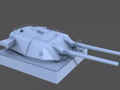 Super Yamato 51cm Twin Turret - 1-72 scale 3D print model