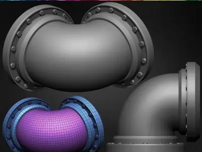 Pack of 30 IMM Pipes Volume 01 Low-poly 3D model