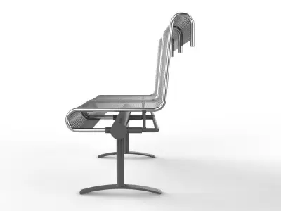 Waiting Room Chair 2 Seats 3D model