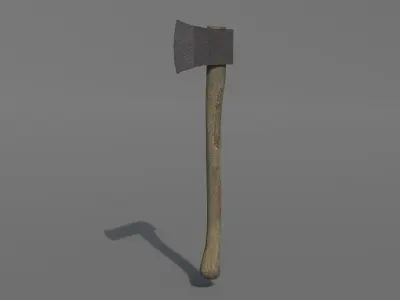 One hand used axe Low Poly  Low-poly 3D model