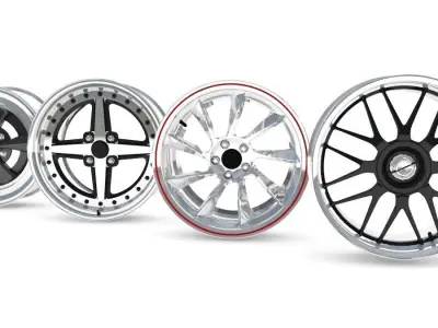 Set Wheels rims for motorcycles and scooters 3D model