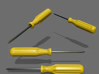 screwdriver Low-poly 3D model 37