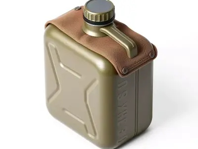 Military Style Water Canteen Bottle Low-poly 3D model