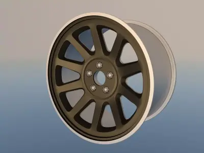 Car Rim and wheel bolt 3D model