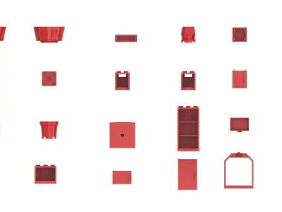 TwindBricks3D - 35 Piece Object Container Collection - Part 1 3D print model