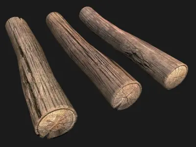 Firewood Logs Low-poly 3D model