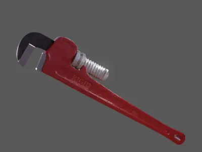 Heavy Duty Pipe Wrench Low-poly 3D model
