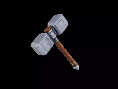 Stylized Warrior Hammer - Game Ready Low-poly 3D model