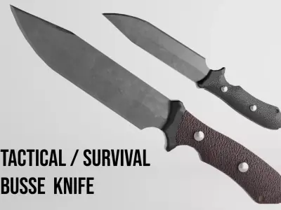 KNIFE Tactical Survival Busse Blade Low-poly 3D model