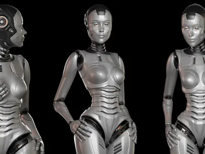 Robot Woman Rigged STANDARD EDITION 3D model