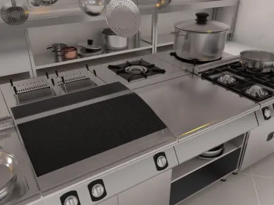 Commercial Kitchen Equipments 3D model