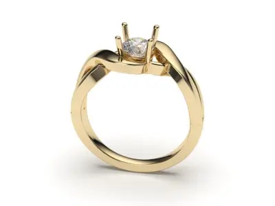 solitaire with ring sizes  8 part S101 3D print model