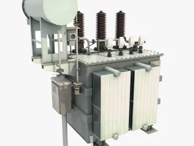 Power Transformer For Distribution Station 2 3D model