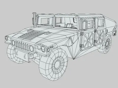 Humvee Low Poly Low-poly 3D model