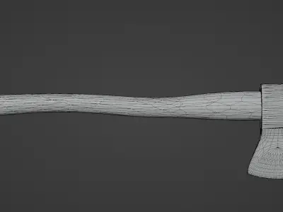 Wooden Axe Free low-poly 3D model buy