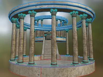 the ancient temple Low-poly 3D model