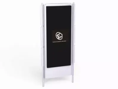 Black And Metal Sidewalk Sign 3D model