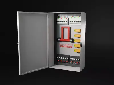 Low-Poly Electrical Control Panel by Nikdox Low-poly 3D model