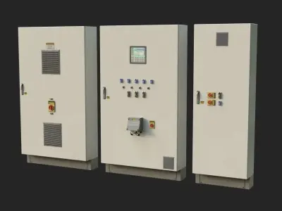Electric Boxes Low-poly 3D model purchase