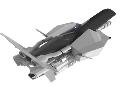 Sniper Spaceship 3D Spaceship Sci-Fi Game Model 3D 3D model