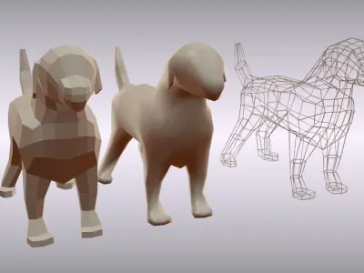 Lowpoly Dog 3D model