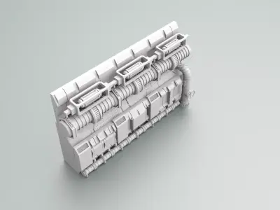 Scifi modular Wall piece 3D model