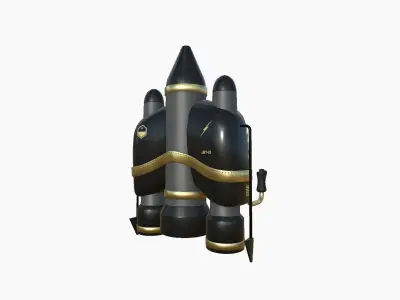 Jetpack D02 Golden Black - SciFi Character Design Low-poly 3D model