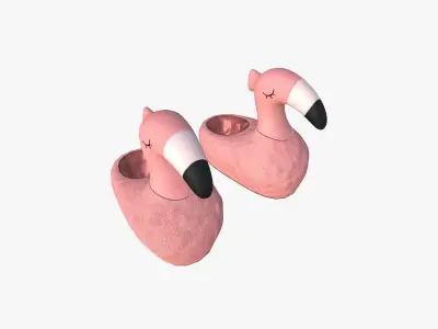 Slippers C01 Pink Flamingo - Costume Character Design Low-poly 3D model