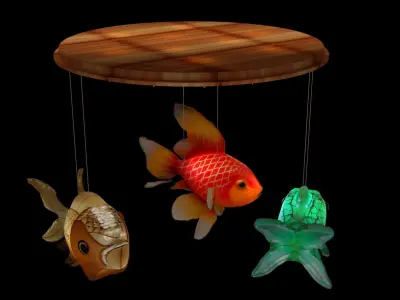 Chinese fish  lantern  3D model