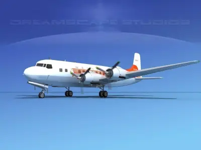 Douglas DC-6 Western Airlines 3D model