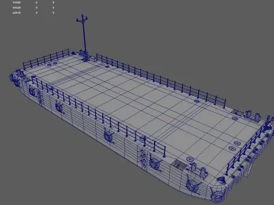 Barge Low-poly 3D model