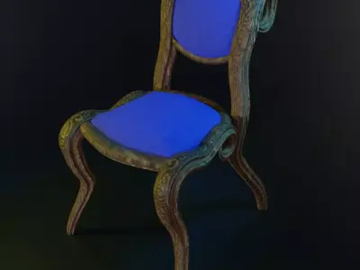Wooden chair Free low-poly 3D model buy