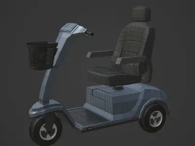 Generic Mobility Scooter -- Three Wheeler -- Wheelchair Low-poly 3D model