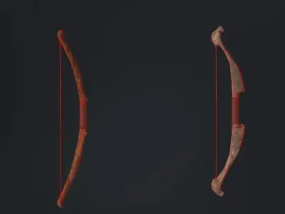 Medieval or Fantasy Bows Set - Low poly and animated Low-poly 3D model