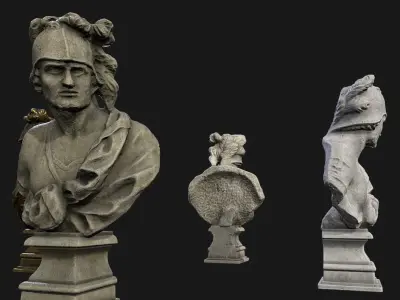Ancient statue of Mars Low-poly 3D model