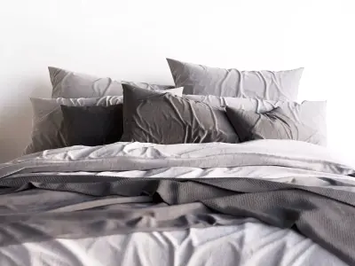 Bed Scandinavian 2 3D model