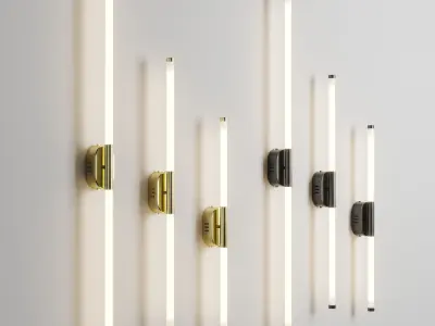 ROTATABLE BRASS ROD WALL LAMP Low-poly 3D model