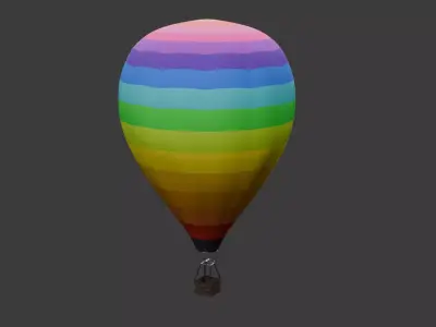 Hot Air Balloon Low Low-poly 3D model