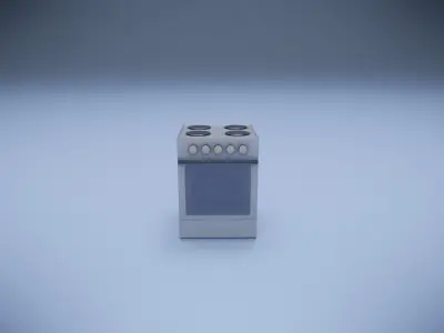 Gas stove Low-poly 3D model purchase
