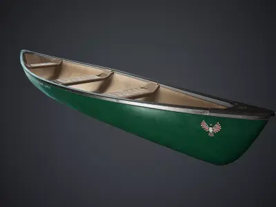Canoe 1 PBR Game Ready Low-poly 3D model