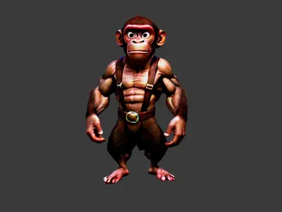 Monkey Low-poly 3D model purchase