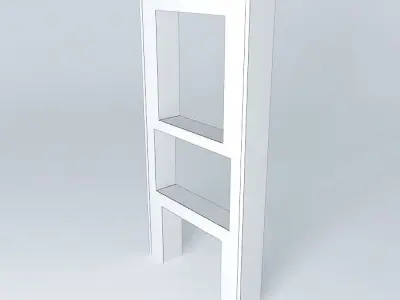 tvstand2 brick wall with shelf Free 3D model