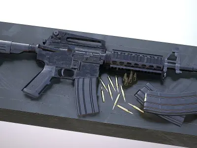 Colt M4 Carbine  Low-poly 3D model
