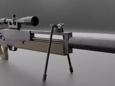 Walther WA2000 Low-poly 3D model